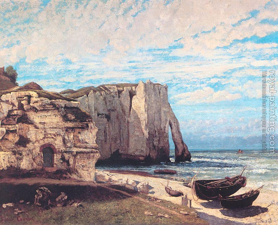 Gustave Courbet : The Cliff at Etretat After the Storm
